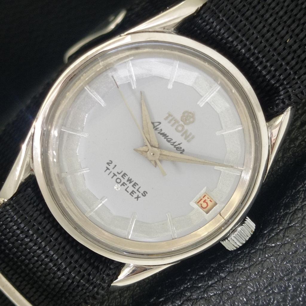 HAND-WINDING VINTAGE TITONI AIRMASTER TITOFLEX SWISS MENS GREY WATCH a703236-1 R213a-a703236
HAND-WINDING VINTAGE TITONI AIRMASTER TITOFLEX SWISS MENS GREY WATCH a703236-1 R213a-a703236
