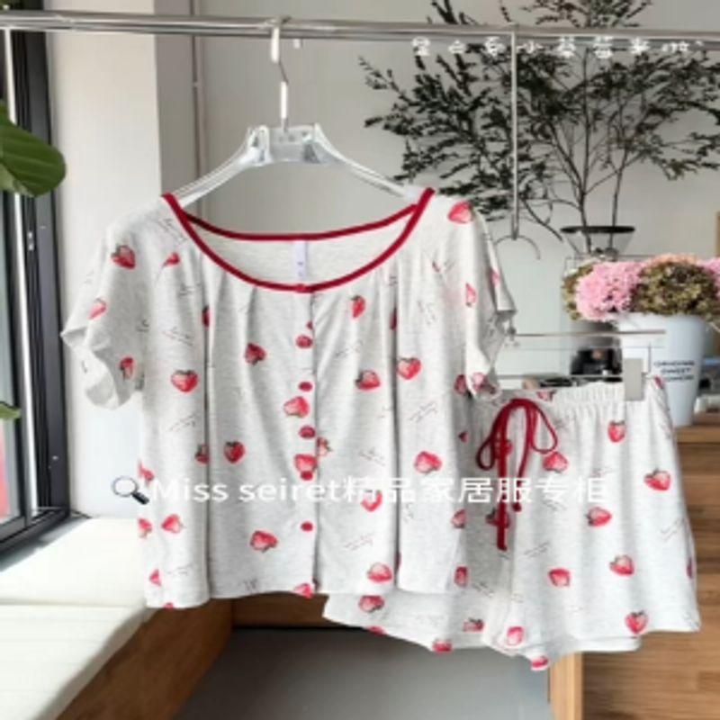 Italian Light Luxury ~ ABJ Gray Strawberry Pajamas Women s Suit Summer Thin Breathable Comfortable Can Be Worn outside Homewear White Strawberry Short Sleeve shorts M
Italian Light Luxury ~ ABJ Gray Strawberry Pajamas Women s Suit Summer Thin Breathable Comfortable Can Be Worn outside Homewear White Strawberry Short Sleeve shorts M