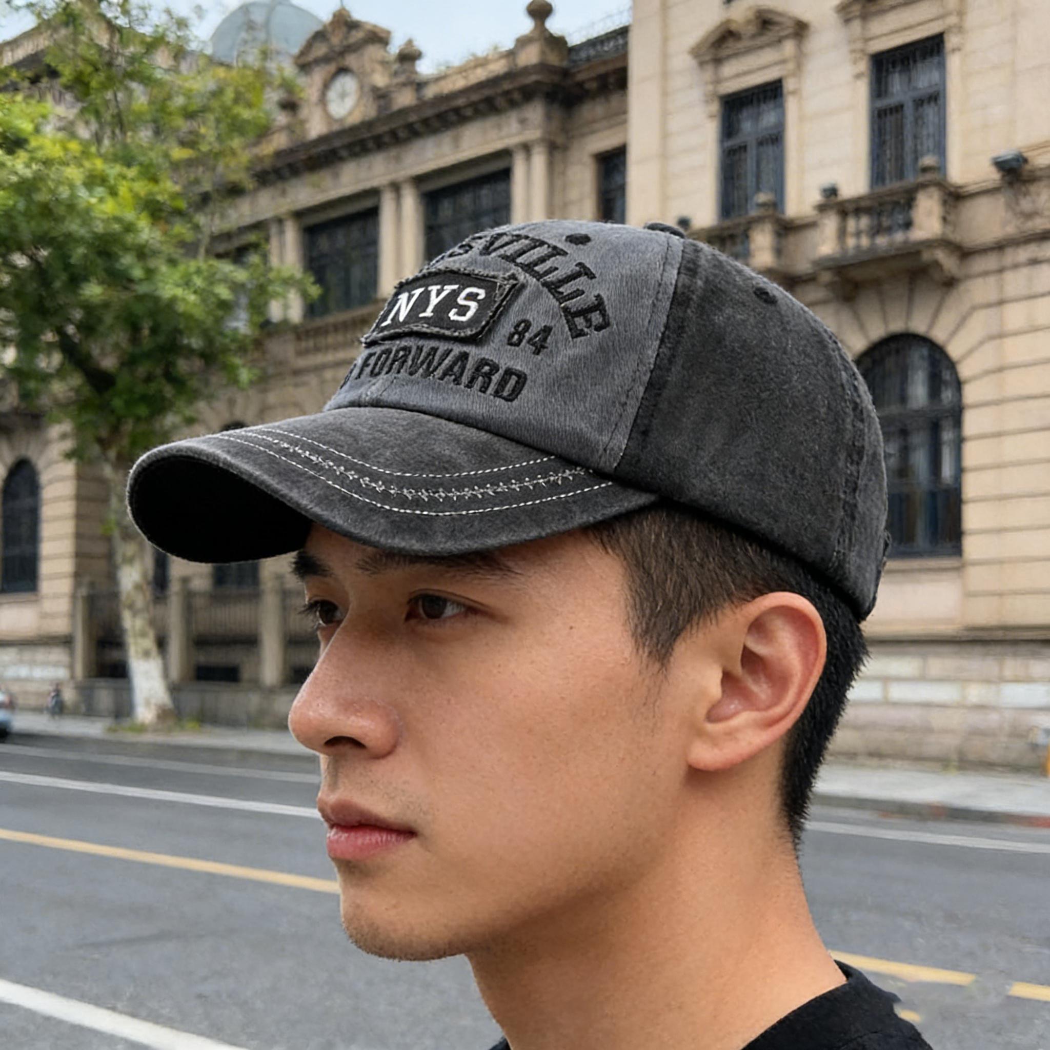 Baseball Cap Casual Vintage Washed Cotton Letter Embroidery Duckbill Cap Curved Rim Round Top Casual Sun Protection Hat
Baseball Cap Casual Vintage Washed Cotton Letter Embroidery Duckbill Cap Curved Rim Round Top Casual Sun Protection Hat