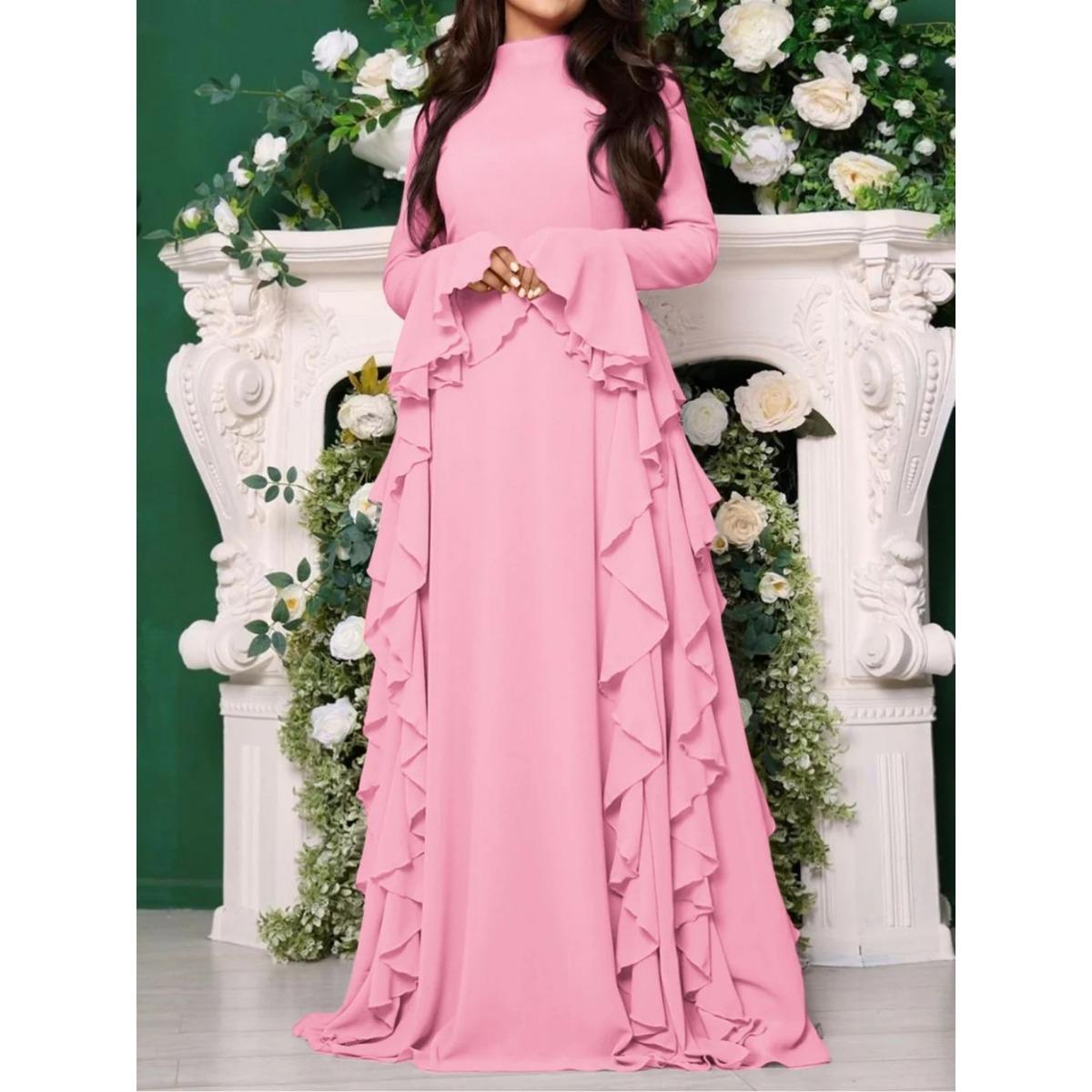 European Style Women s Elegant Casual High Waist Solid Color Flared Sleeve Long Sleeve Maxi Dress In Stock 3XL рожевий
European Style Women s Elegant Casual High Waist Solid Color Flared Sleeve Long Sleeve Maxi Dress In Stock 3XL рожевий