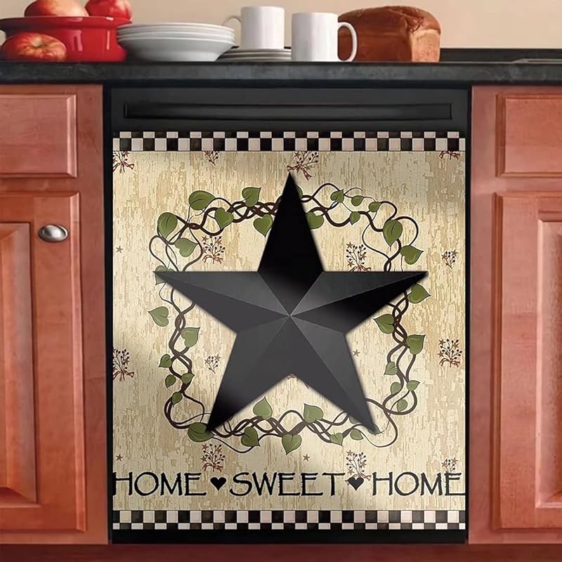 Чорна зірка Prim Barn та вінок Декоративна магнітна наклейка на кришку посудомийної машини Наклейка-магніт на передні дверцята посудомийної машини для 23 x17
Чорна зірка Prim Barn та вінок Декоративна магнітна наклейка на кришку посудомийної машини Наклейка-магніт на передні дверцята посудомийної машини для 23 x17