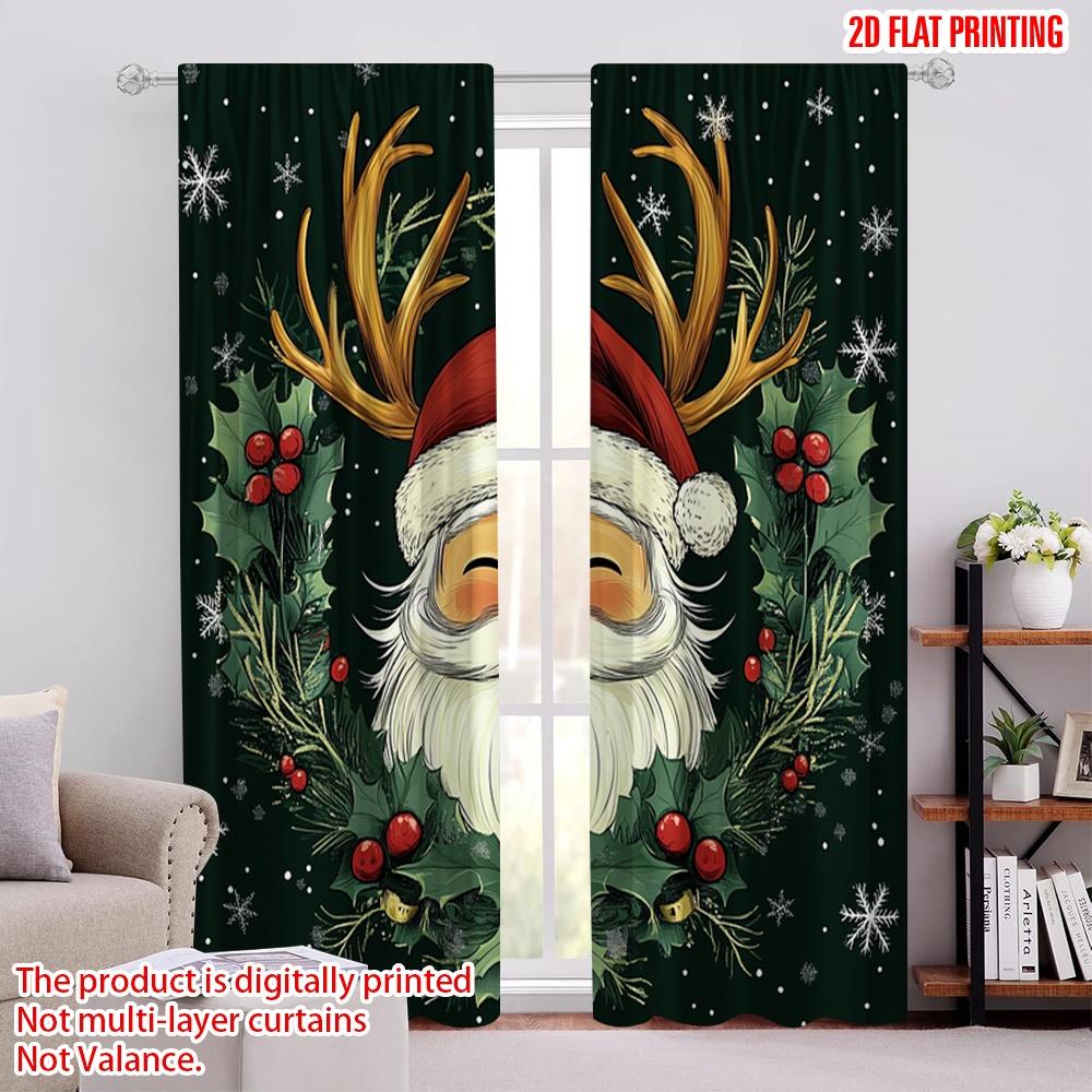 Set Of 2 Flat Printing Merry Christmas Scene Curtains Real Santa Claus Polyester Without Electricity Family Party All Curtain Made W100*H70(CM)-Hooks&2PCS
Set Of 2 Flat Printing Merry Christmas Scene Curtains Real Santa Claus Polyester Without Electricity Family Party All Curtain Made W100*H70(CM)-Hooks&2PCS