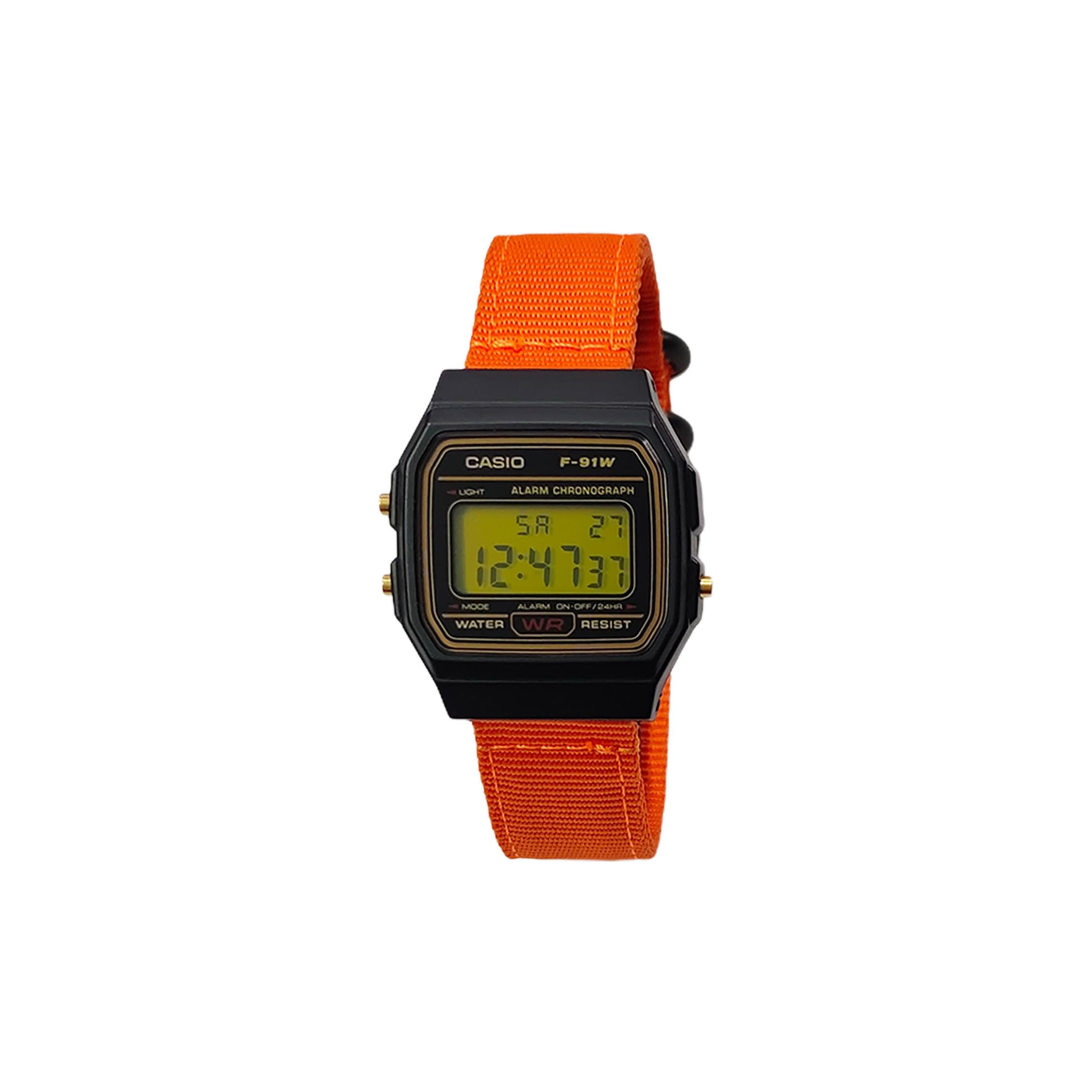 CASIO Custom Collection Quartz Movement Nylon Strap Watch Men s Watches Black Dial F-91WG-9(Watch5--X3) Orange Strap
CASIO Custom Collection Quartz Movement Nylon Strap Watch Men s Watches Black Dial F-91WG-9(Watch5--X3) Orange Strap