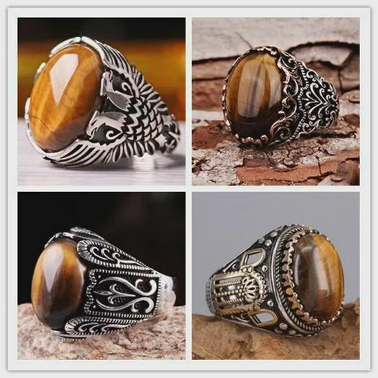 Men s Retro Fashion Ring with Yellow Tiger s Eye and Braided Stripe Fish Pattern Size 8
Men s Retro Fashion Ring with Yellow Tiger s Eye and Braided Stripe Fish Pattern Size 8