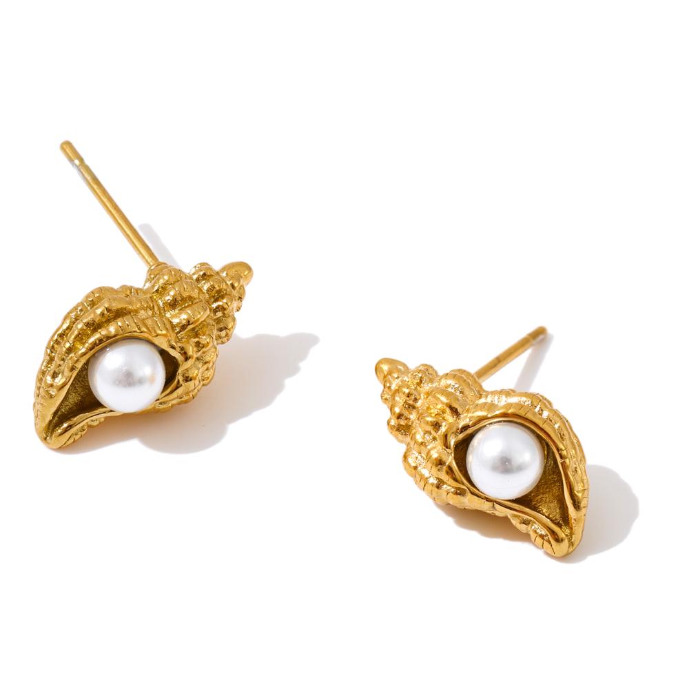 Yhpup Ocean Style Stainless Steel Pearls Conch Small Stud Earrings for Women Waterproof Trendy Chic Daily Jewelry Wholesale
Yhpup Ocean Style Stainless Steel Pearls Conch Small Stud Earrings for Women Waterproof Trendy Chic Daily Jewelry Wholesale
