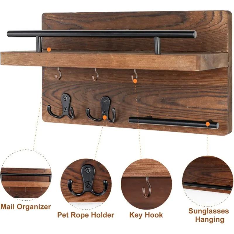 Retro Wooden Wall Hanging Key Holder With 5 Hooks Multifunctional Organizer Shelf Home Decor For Entryway Hallway
Retro Wooden Wall Hanging Key Holder With 5 Hooks Multifunctional Organizer Shelf Home Decor For Entryway Hallway