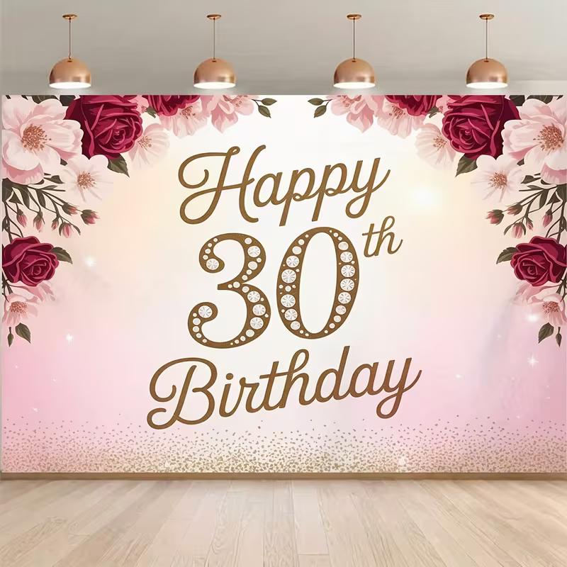 2D Happy 30th Birthday Backdrop for Women Pink Rose Gold Glitter Party Decoration 47.2x31.5inch/120*80cm
2D Happy 30th Birthday Backdrop for Women Pink Rose Gold Glitter Party Decoration 47.2x31.5inch/120*80cm