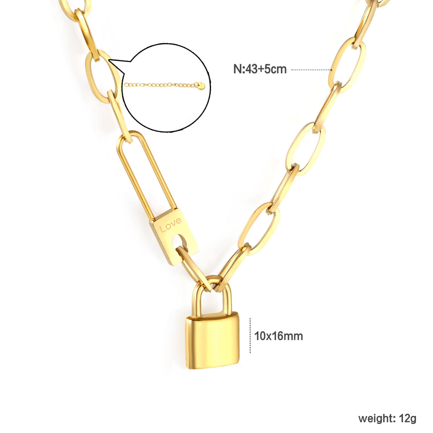 316L Stainless Steel Clasp Pendant Necklace for Women and Girls Gothic Style Gold Plated Choker Collar Jewelry Birthday Gift
316L Stainless Steel Clasp Pendant Necklace for Women and Girls Gothic Style Gold Plated Choker Collar Jewelry Birthday Gift