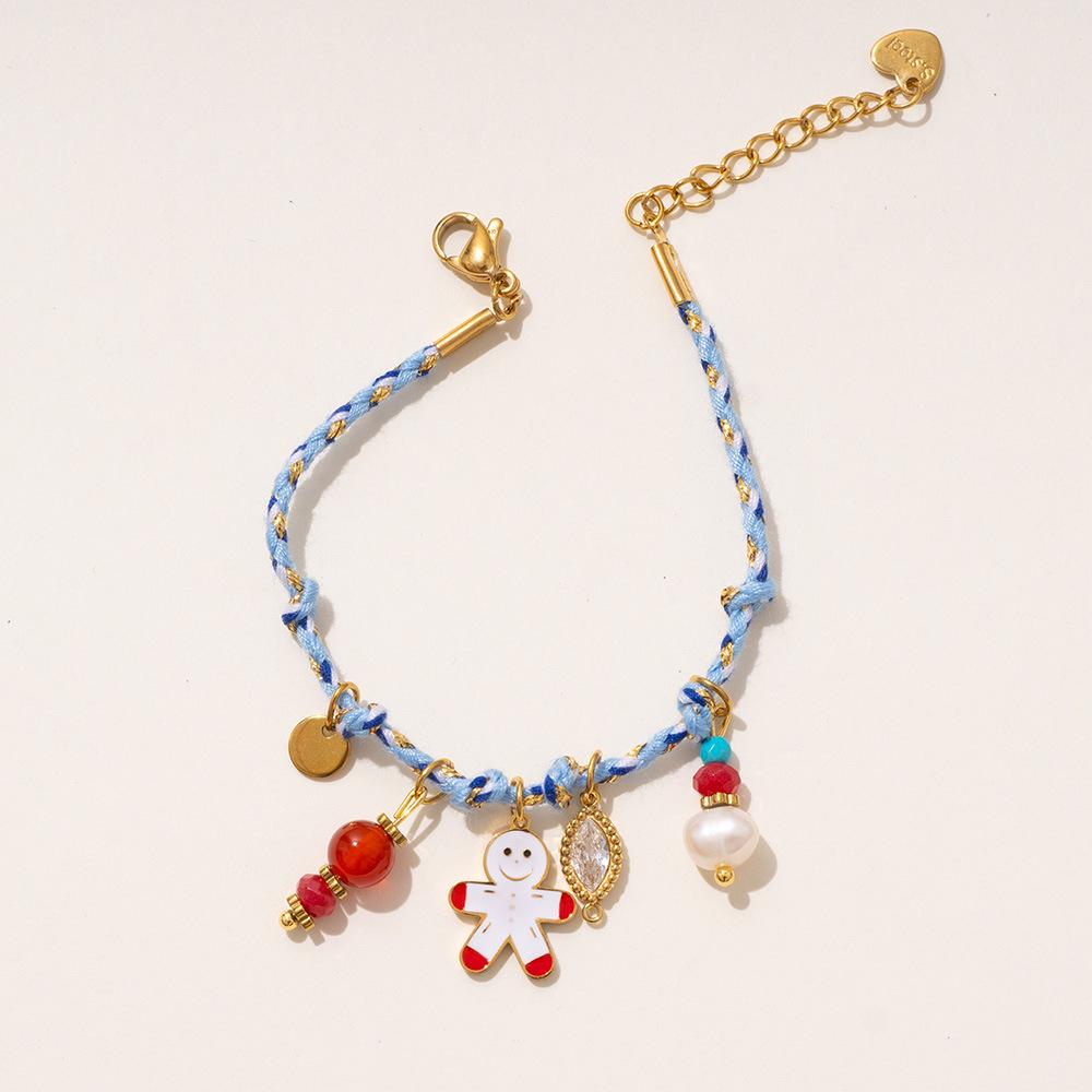 European and American Christmas Rope-Braided Adjustable Bracelet with Stainless Steel Pendant
European and American Christmas Rope-Braided Adjustable Bracelet with Stainless Steel Pendant