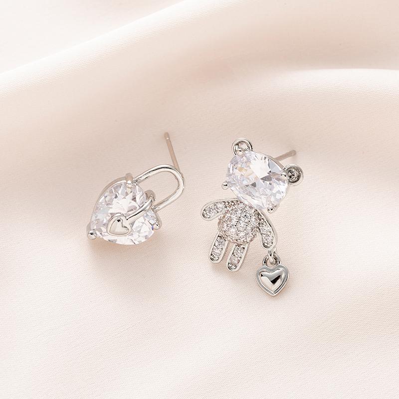 Silver Plated Bear & Lock Cubic Zirconia Asymmetrical Drop Earrings for Women Cute Jewelry Gift GOLD
Silver Plated Bear & Lock Cubic Zirconia Asymmetrical Drop Earrings for Women Cute Jewelry Gift GOLD
