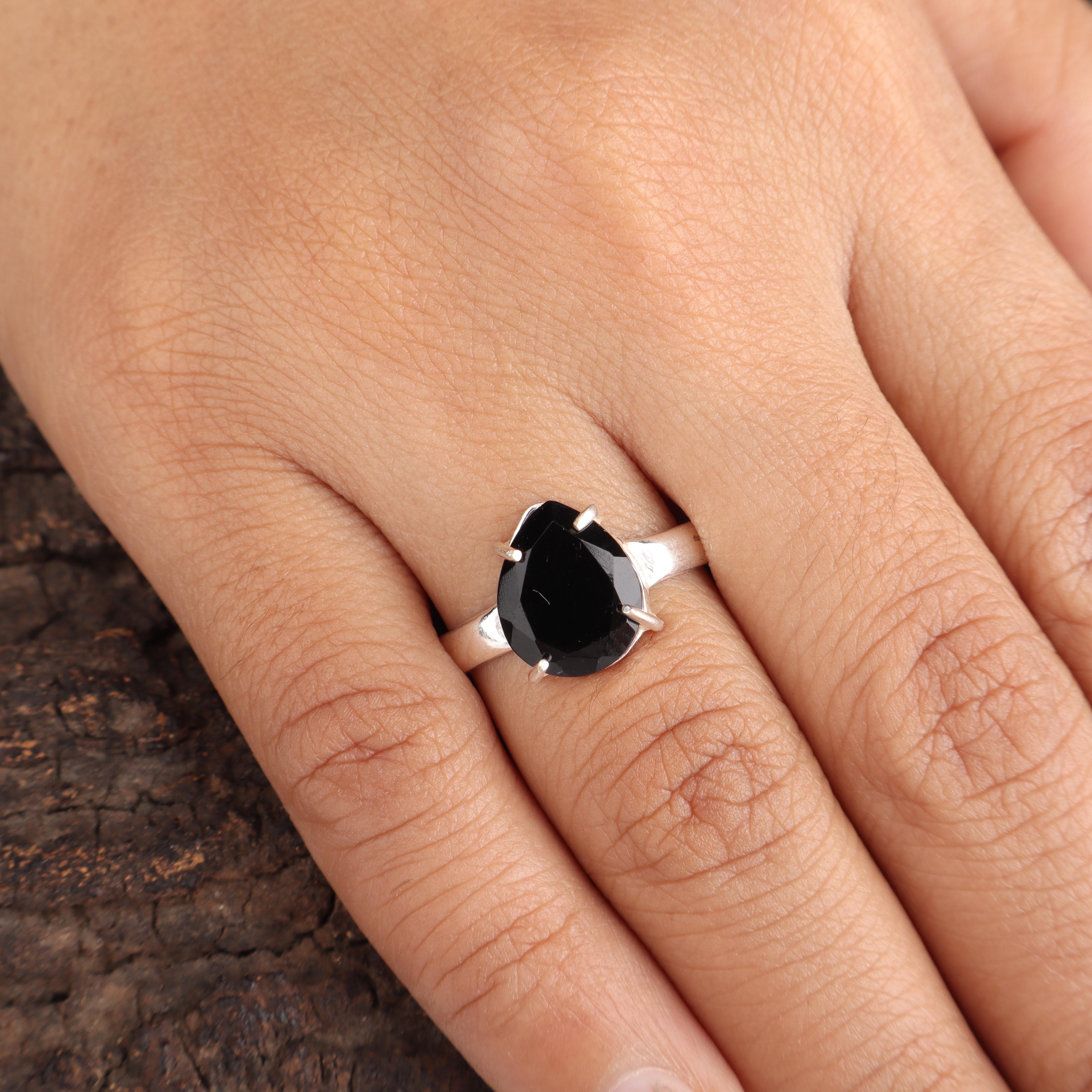 Natural Black Onyx Gemstone 925 Sterling Silver Handcrafted Women Ring For Anniversary Gift RR-81-17 13
Natural Black Onyx Gemstone 925 Sterling Silver Handcrafted Women Ring For Anniversary Gift RR-81-17 13