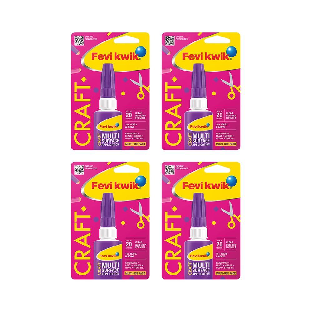 Fevikwik Craft Instant Glue 6g Pack of 4 Clear Non Drip Adhesive for DIY Crafting School Projects Multi Surface Bonding
Fevikwik Craft Instant Glue 6g Pack of 4 Clear Non Drip Adhesive for DIY Crafting School Projects Multi Surface Bonding