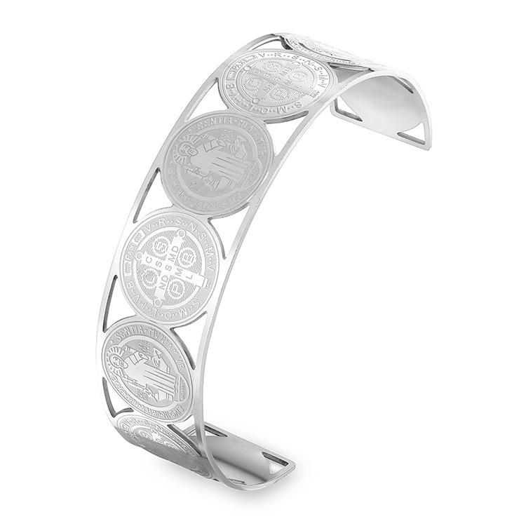 Catholic San Benito Open Bracelet Stainless Steel Order of Saint Benedict Jesus Cross Bracelet Men s and Women s Amulet Jewelry
Catholic San Benito Open Bracelet Stainless Steel Order of Saint Benedict Jesus Cross Bracelet Men s and Women s Amulet Jewelry