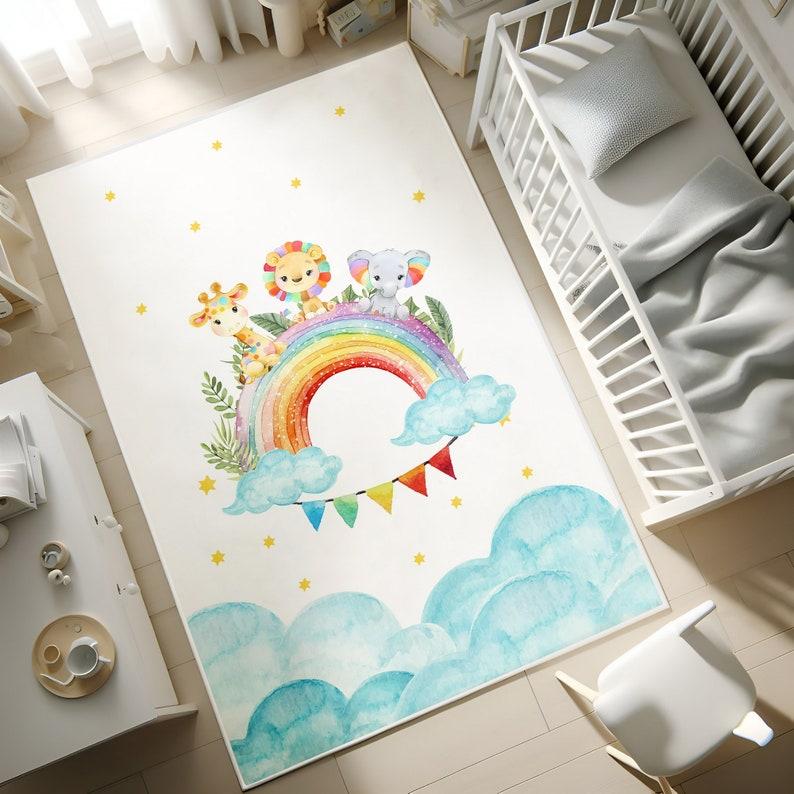 Cute Cartoon Animal Unicorn Area Rug for Kids Soft Non-Slip Washable Rainbow Print Carpet for Nursery Bedroom Playroom 40X60CM
Cute Cartoon Animal Unicorn Area Rug for Kids Soft Non-Slip Washable Rainbow Print Carpet for Nursery Bedroom Playroom 40X60CM
