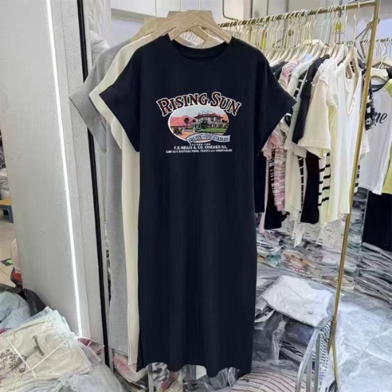 Round-neck Loose-fitting Casual Oversized Short-sleeved Dress with Slit and Long Skirt, Summer Dress 4XL чорний
Round-neck Loose-fitting Casual Oversized Short-sleeved Dress with Slit and Long Skirt, Summer Dress 4XL чорний