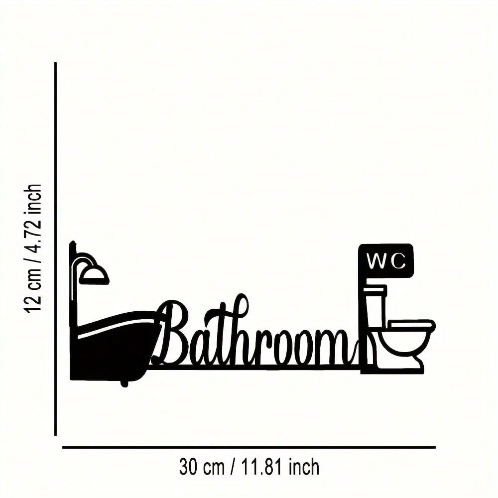 Vintage 2D Iron Bathroom Sign Rustic Farmhouse Toilet Door Decor Easy Hang Black Metal Wall Art Wedding Gift 12x30
Vintage 2D Iron Bathroom Sign Rustic Farmhouse Toilet Door Decor Easy Hang Black Metal Wall Art Wedding Gift 12x30