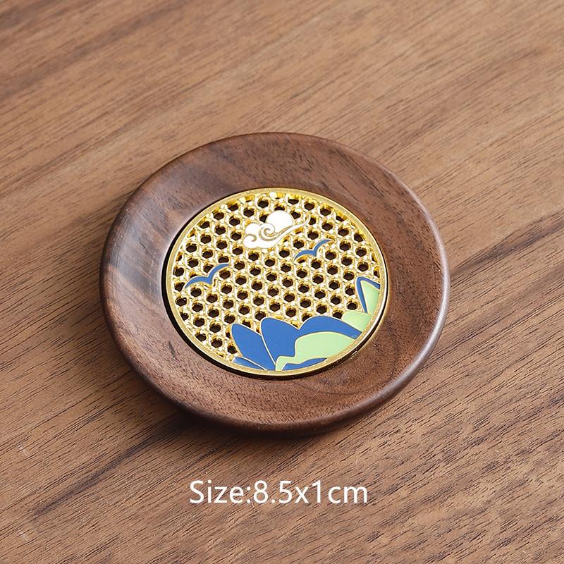 Chinese Walnut Tea Tray Round Teacup Mat Household Enamel Solid Wood Teapot Tray Office Coffee Cup Coaster Teaware Accessories 8.5x1cm
Chinese Walnut Tea Tray Round Teacup Mat Household Enamel Solid Wood Teapot Tray Office Coffee Cup Coaster Teaware Accessories 8.5x1cm