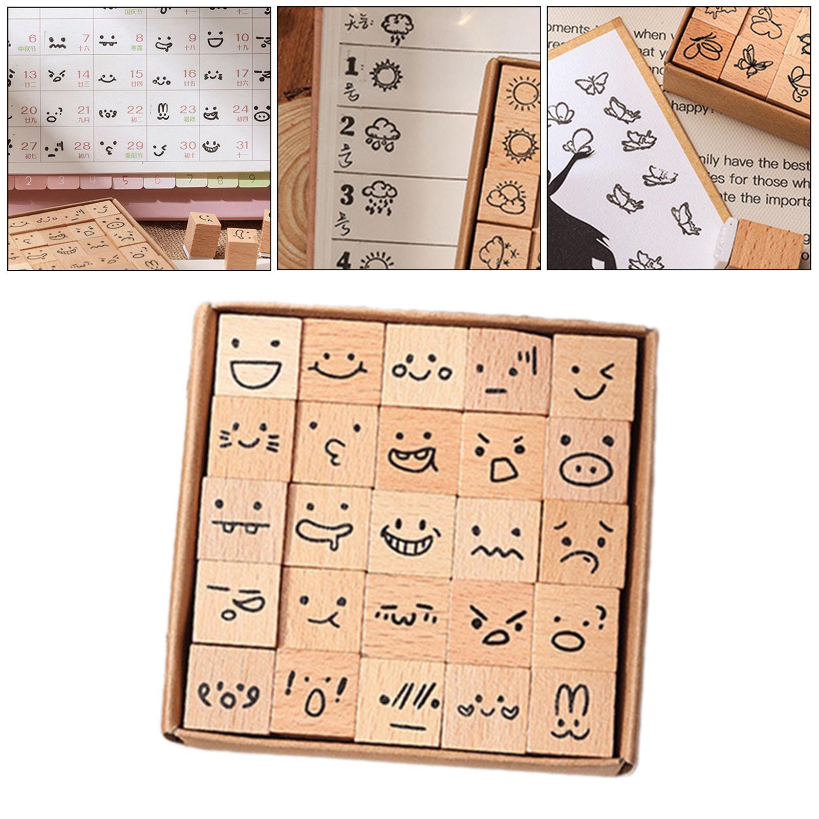 25Pcs Mini Stamps Handmade Stamper Set Wooden Rubber Stamps for Scrapbooking
25Pcs Mini Stamps Handmade Stamper Set Wooden Rubber Stamps for Scrapbooking