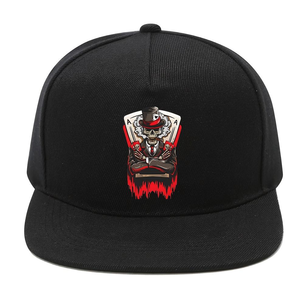 Skull Aces Playing Cards Print Baseball Cap Street Fashion Flat Brim Adjustable Unisex Hat One Size
Skull Aces Playing Cards Print Baseball Cap Street Fashion Flat Brim Adjustable Unisex Hat One Size