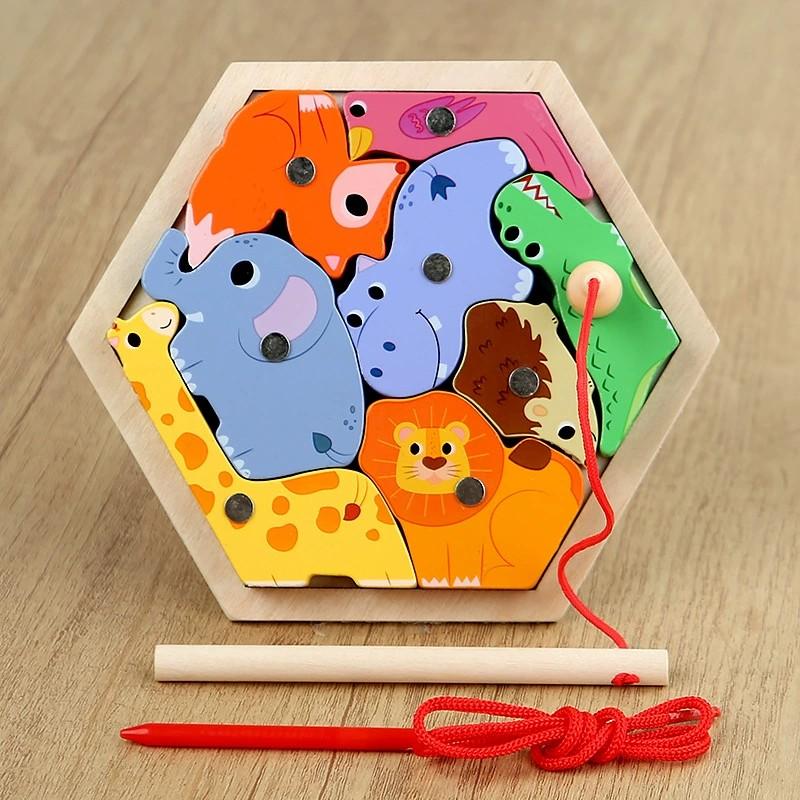 Wooden jigsaw Puzzle 2 in 1 Fishing Game Creative 3D Puzzle Jigsaw Game Ealy Learning Educational toys for Children
Wooden jigsaw Puzzle 2 in 1 Fishing Game Creative 3D Puzzle Jigsaw Game Ealy Learning Educational toys for Children