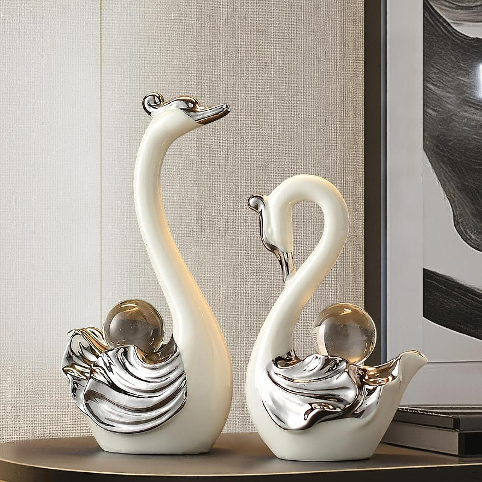 2 Pieces Swan Sculpture Animal Statue Crafts Decoration Collection Artwork Ornament Ceramic Figurine чорний
2 Pieces Swan Sculpture Animal Statue Crafts Decoration Collection Artwork Ornament Ceramic Figurine чорний