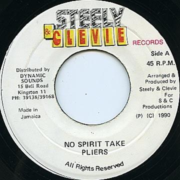 7inch Record PLIERS - No Spirit Take NONE Steely & Clevie 1990 Jamaica Reggae, Ska & Dub Used
7inch Record PLIERS - No Spirit Take NONE Steely & Clevie 1990 Jamaica Reggae, Ska & Dub Used