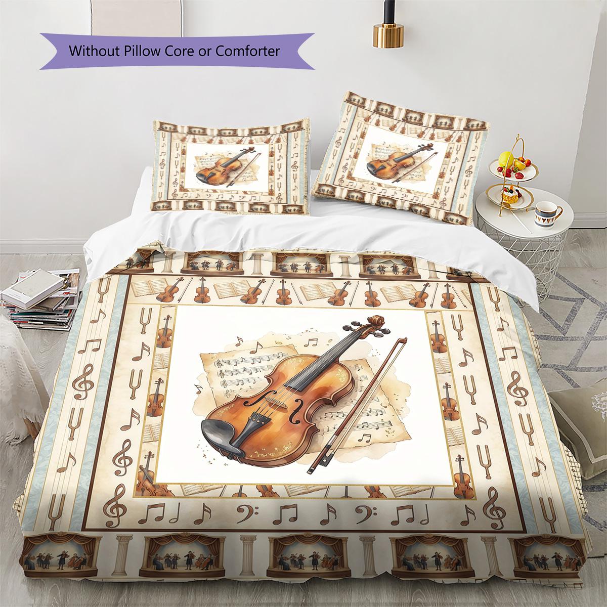 Piano Guitar Pattern Bedding Set Quilt Cover Pillowcase Home Decor Gift (1 * duvet cover + 2 * pillowcase, without core) 135x200cm
Piano Guitar Pattern Bedding Set Quilt Cover Pillowcase Home Decor Gift (1 * duvet cover + 2 * pillowcase, without core) 135x200cm