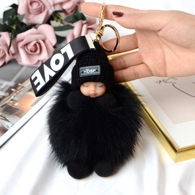 Pompom Sleeping Baby Keychain Cute Fluffy Plush Doll Keyholder Women Girl Bags Keyrings Cars Key Ring Gift Charming Decoration чорний
Pompom Sleeping Baby Keychain Cute Fluffy Plush Doll Keyholder Women Girl Bags Keyrings Cars Key Ring Gift Charming Decoration чорний