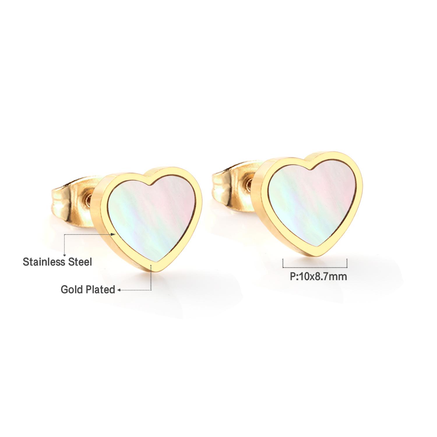 Sweet Seaside White Shell Stud Earrings for Girls, Stainless Steel Gold-plated Heart Jewelry Earrings Cute Waterproof Accessoriy
Sweet Seaside White Shell Stud Earrings for Girls, Stainless Steel Gold-plated Heart Jewelry Earrings Cute Waterproof Accessoriy