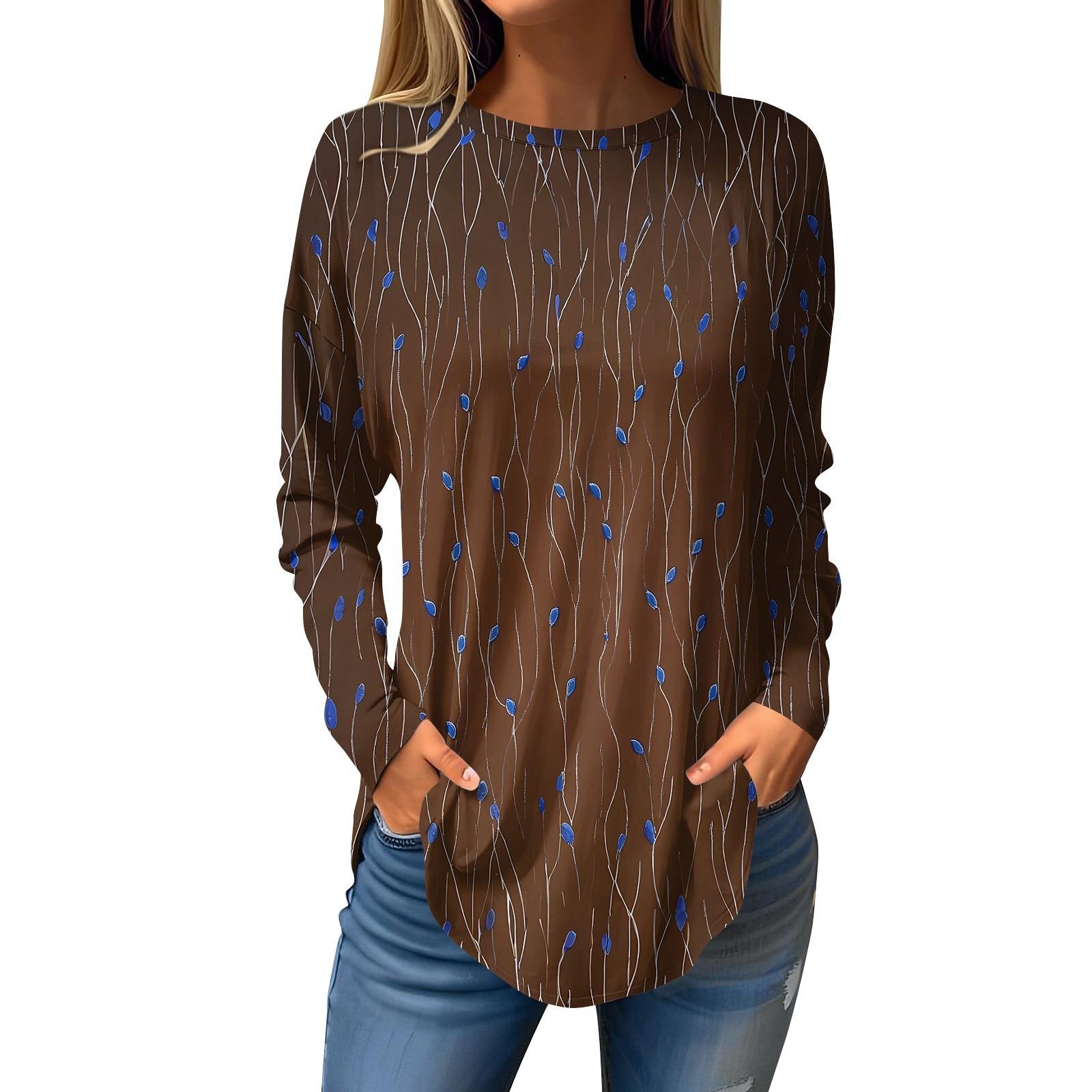 Women s Loose Round Neck Print Long Sleeve T-Shirt Top Pullover L коричневый
Women s Loose Round Neck Print Long Sleeve T-Shirt Top Pullover L коричневый
