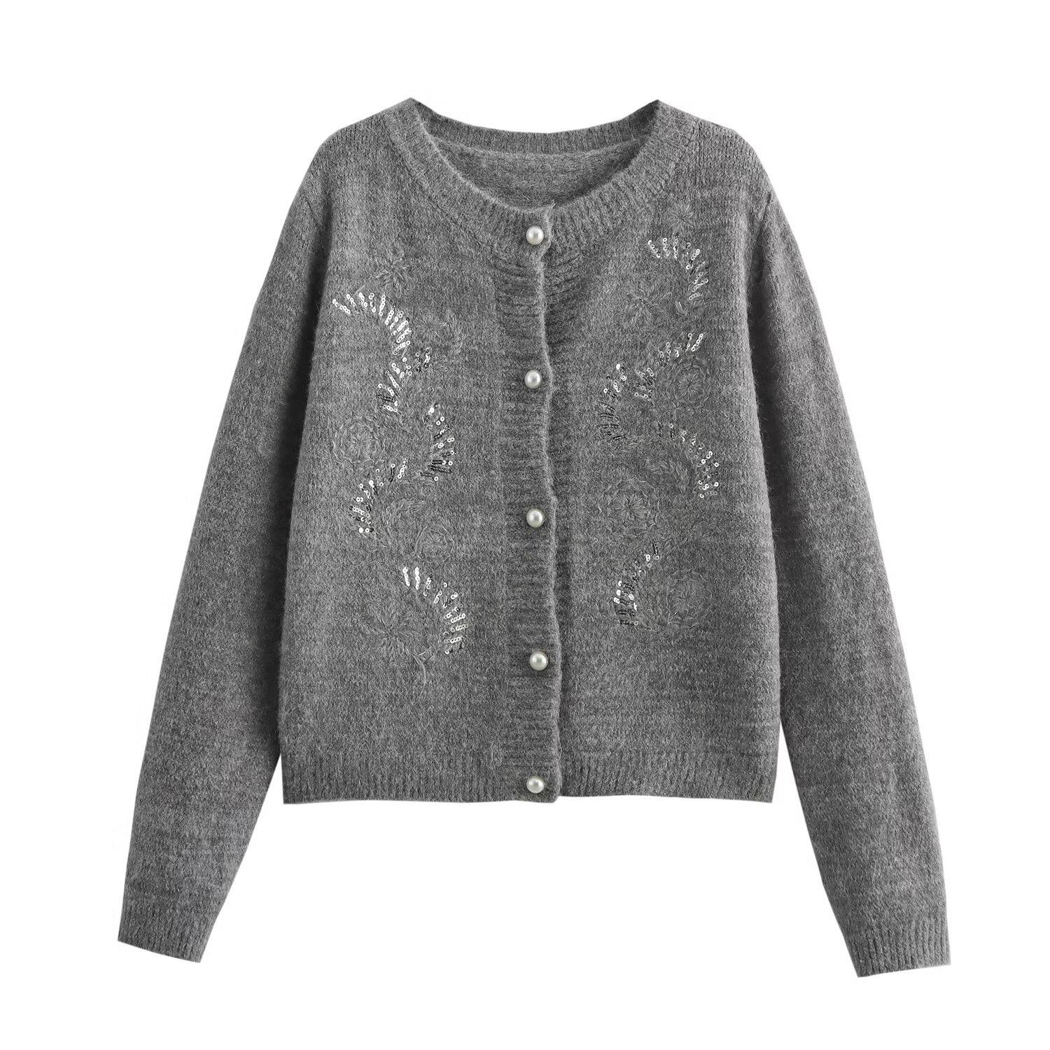2024 Осень Женский Вязаный Кардиган С Вышивкой Пайетками - Европейский/Американский Стиль One Size серый
2024 Осень Женский Вязаный Кардиган С Вышивкой Пайетками - Европейский/Американский Стиль One Size серый