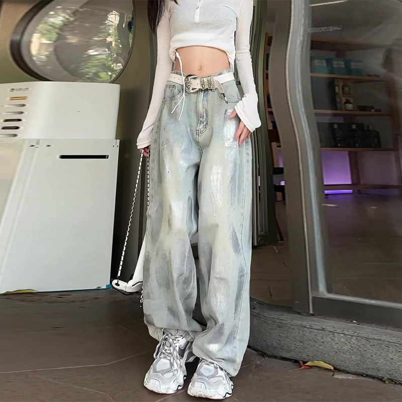 Fashionable Washed-Out Graffiti Wide-Leg Jeans for Women, 2026 Spring New Style, Plus-Size Loose Straight Pants Light Blue (Small Size) S
Fashionable Washed-Out Graffiti Wide-Leg Jeans for Women, 2026 Spring New Style, Plus-Size Loose Straight Pants Light Blue (Small Size) S