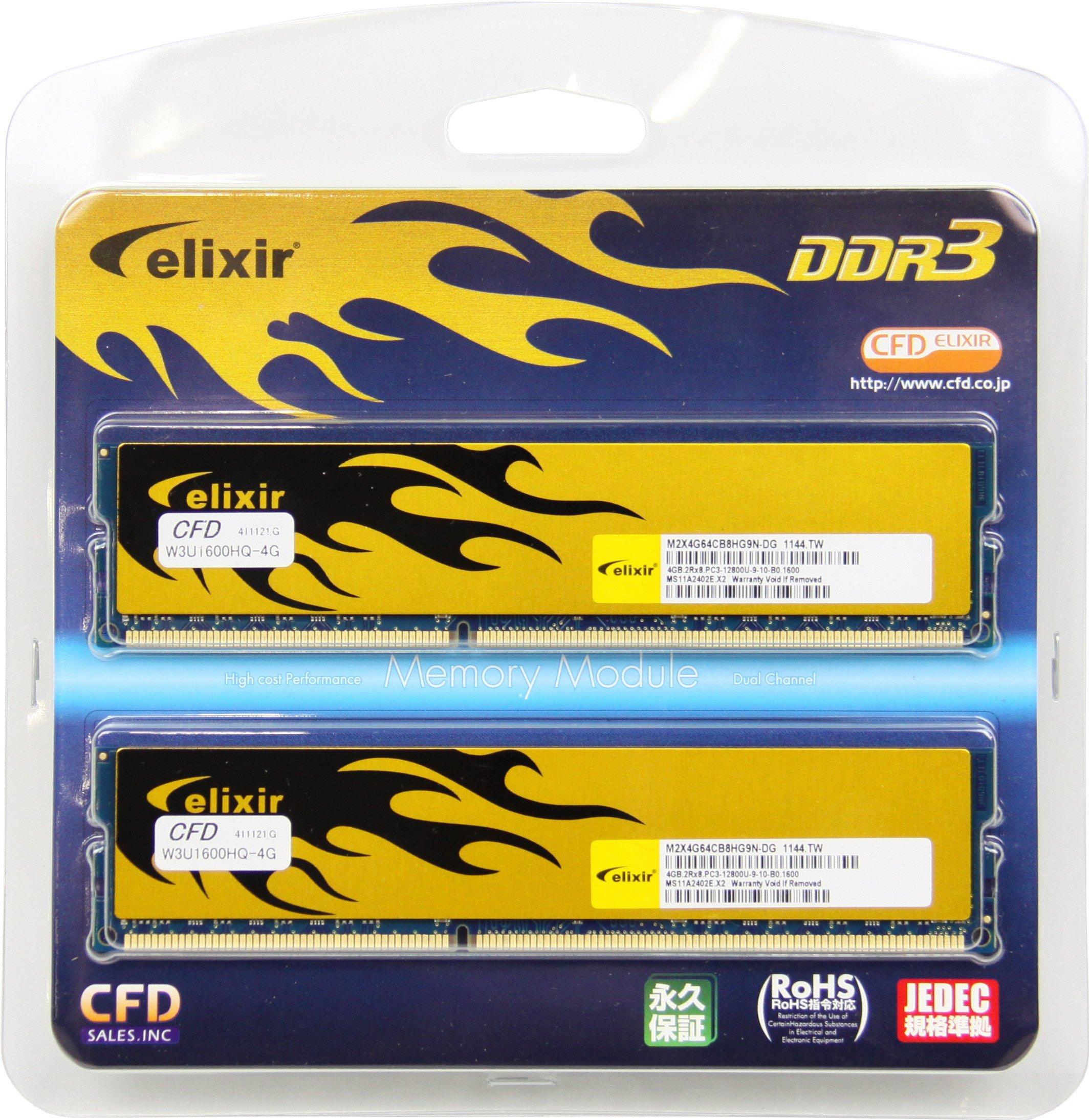 CFD Sales Desktop PC Memory 4GB x 2 240pin DIMM PC-12800 (DDR3-1600) (Lifetime Warranty) (Elixir Series) W3U1600HQ-4G
CFD Sales Desktop PC Memory 4GB x 2 240pin DIMM PC-12800 (DDR3-1600) (Lifetime Warranty) (Elixir Series) W3U1600HQ-4G