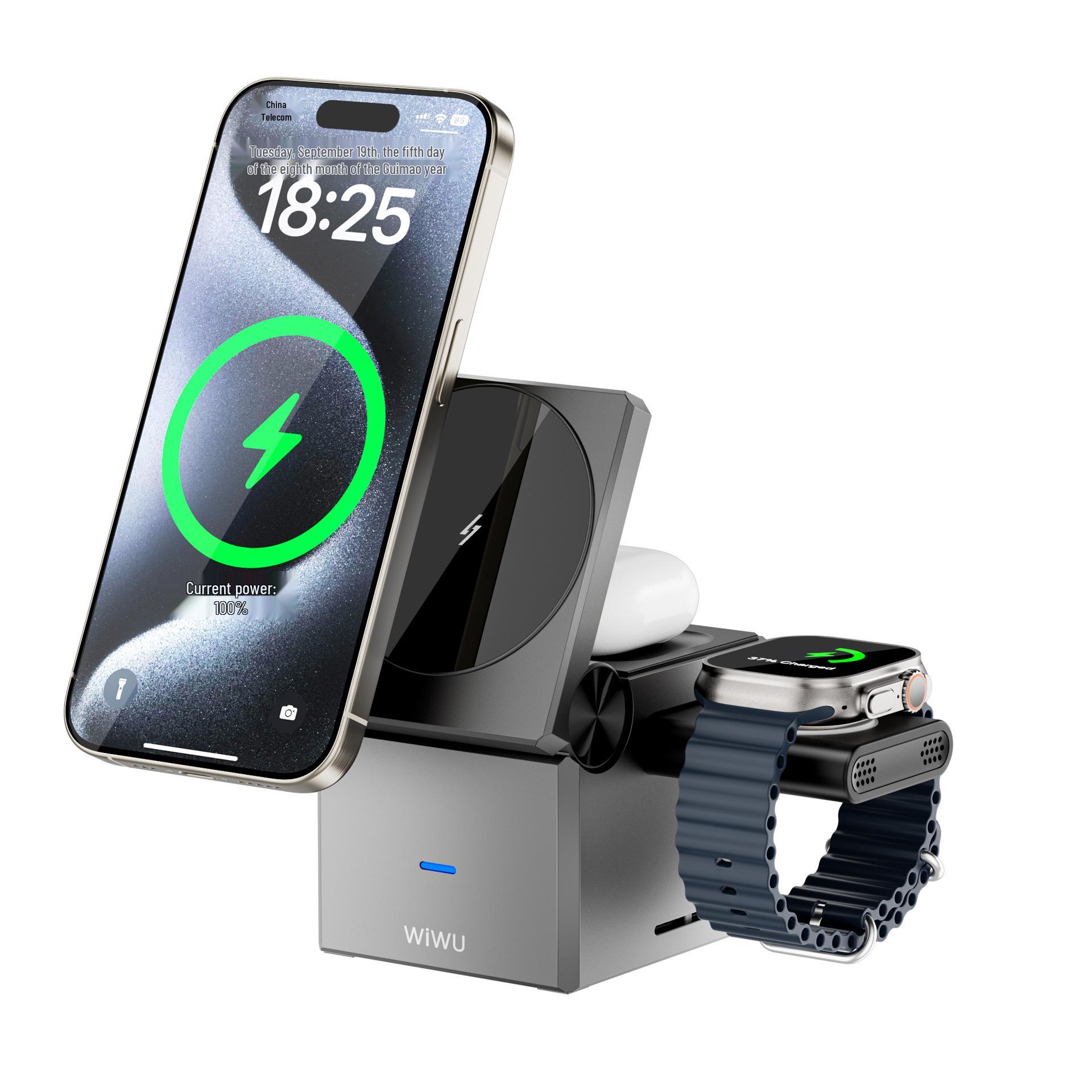 High-value 030 Foldable Wireless Charger & Magnetic Phone Holder with PD+QC Support сірий колір
High-value 030 Foldable Wireless Charger & Magnetic Phone Holder with PD+QC Support сірий колір