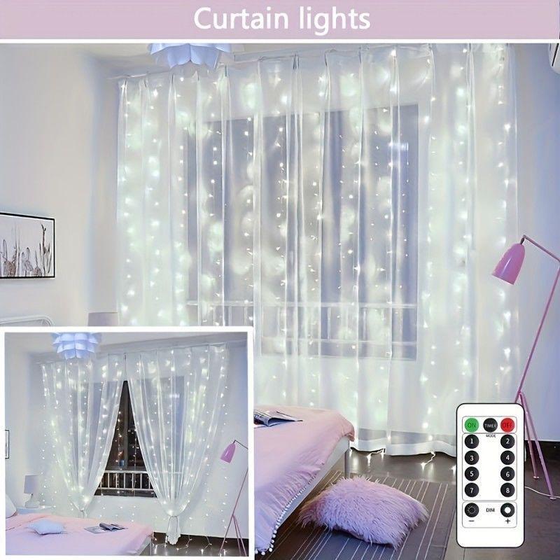 Cross-border LED Copper Curtain Lights: 3x3 with USB Remote, 8 Modes & Hooks for Christmas 3x1 USB Powered
Cross-border LED Copper Curtain Lights: 3x3 with USB Remote, 8 Modes & Hooks for Christmas 3x1 USB Powered