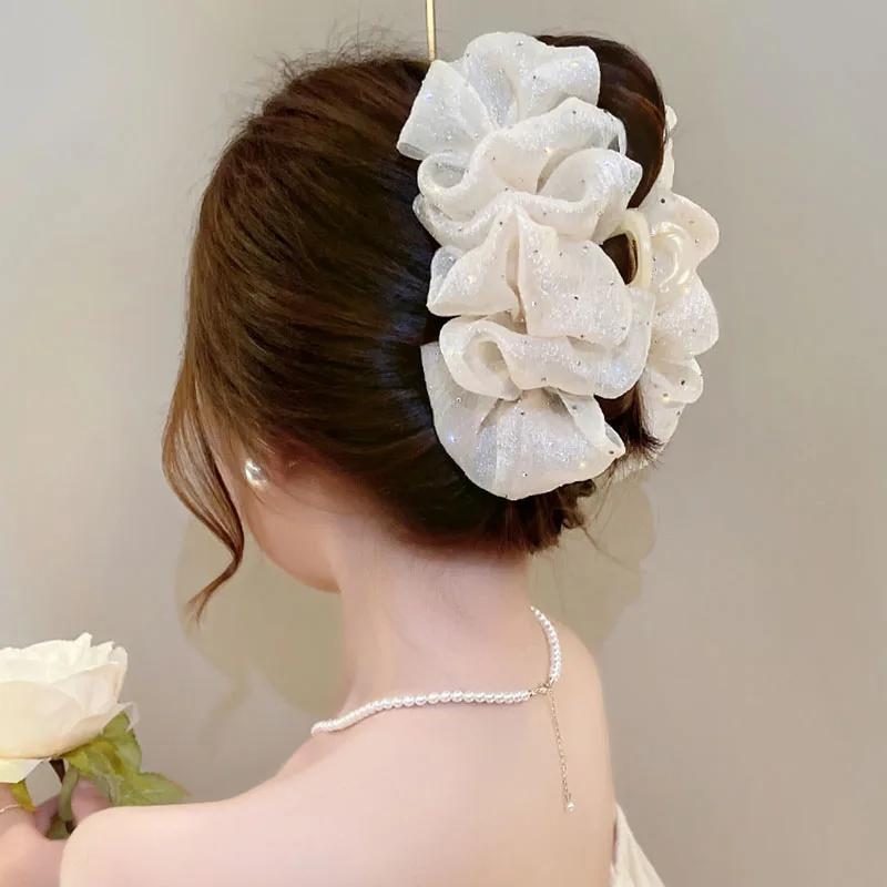 Summer Sweet Mesh Tulle Big Bow Hair Claw Clips for Women Solid Colours Elegant Bowknot Ponytail Clip New Headdress Accessories
Summer Sweet Mesh Tulle Big Bow Hair Claw Clips for Women Solid Colours Elegant Bowknot Ponytail Clip New Headdress Accessories