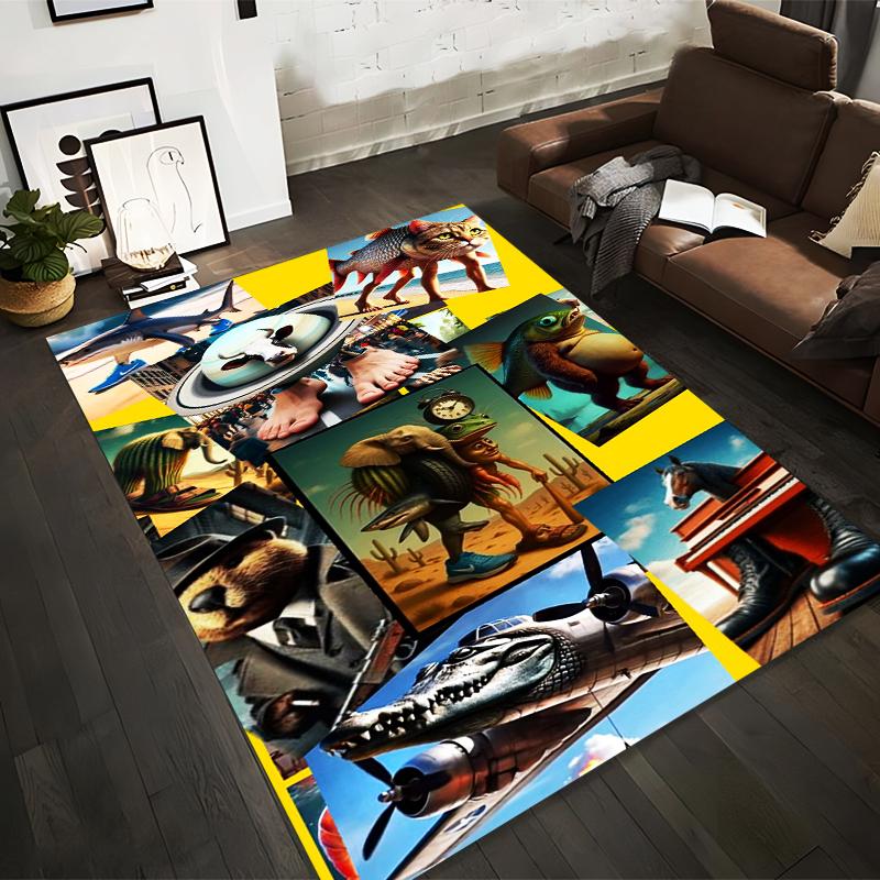 Surreal Cartoon Collage Carpet with Animals and Fantasy Themes Suitable for use as an anti-slip for living room bedroom sofas 40x60cm( 15x23in )
Surreal Cartoon Collage Carpet with Animals and Fantasy Themes Suitable for use as an anti-slip for living room bedroom sofas 40x60cm( 15x23in )