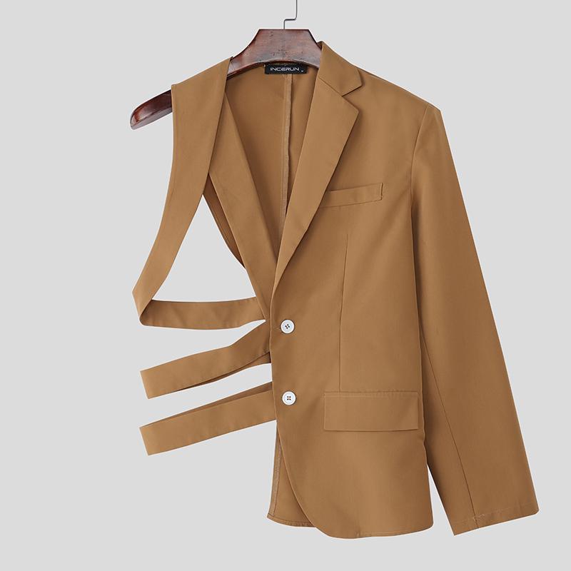 INCERUN Мужские блейзеры с одним плечом, длинным рукавом, вырезами, бандажной отделкой, асимметричного кроя 3XL хаки
INCERUN Мужские блейзеры с одним плечом, длинным рукавом, вырезами, бандажной отделкой, асимметричного кроя 3XL хаки