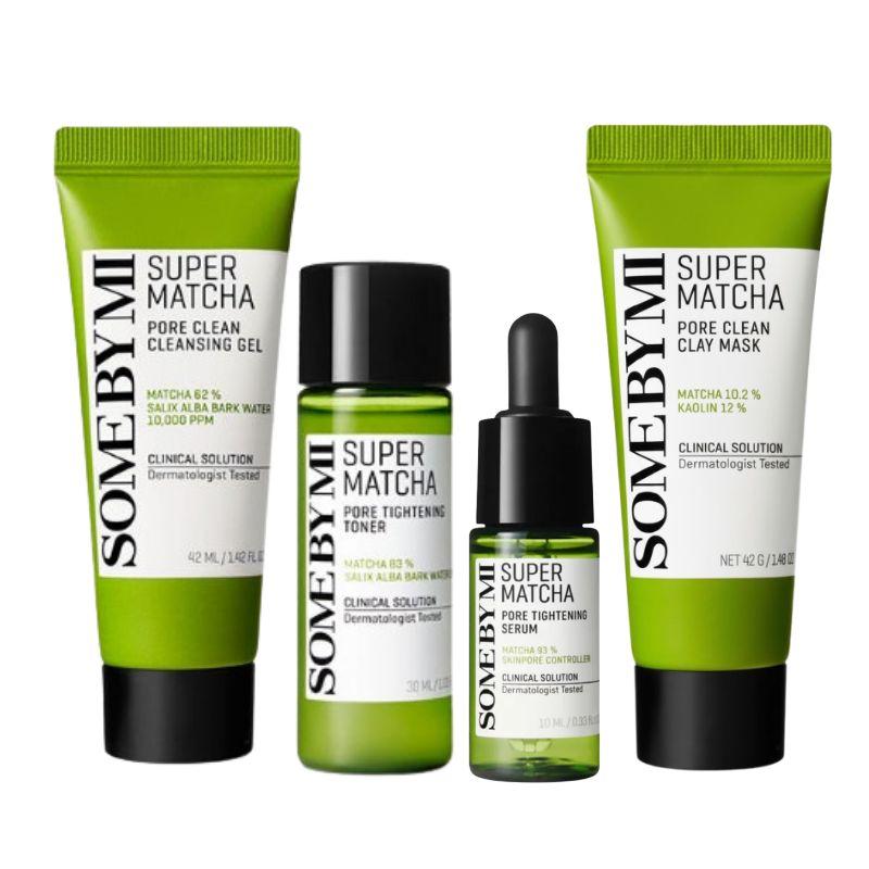 Some By Mi Super Matcha Pore Care Starter Kit (4Step Pore Care Set) Cleansing 42ml Toner 30ml Serum 10ml Mask 42g
Some By Mi Super Matcha Pore Care Starter Kit (4Step Pore Care Set) Cleansing 42ml Toner 30ml Serum 10ml Mask 42g