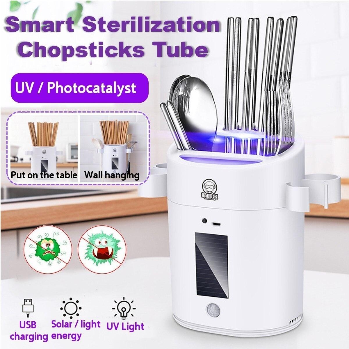 Smart Sterilization Cutlery Rack Knife Spoon fork Disinfection Tube Holder UV Sterilization Kitchen Cutlery Storage Box 1pcs
Smart Sterilization Cutlery Rack Knife Spoon fork Disinfection Tube Holder UV Sterilization Kitchen Cutlery Storage Box 1pcs