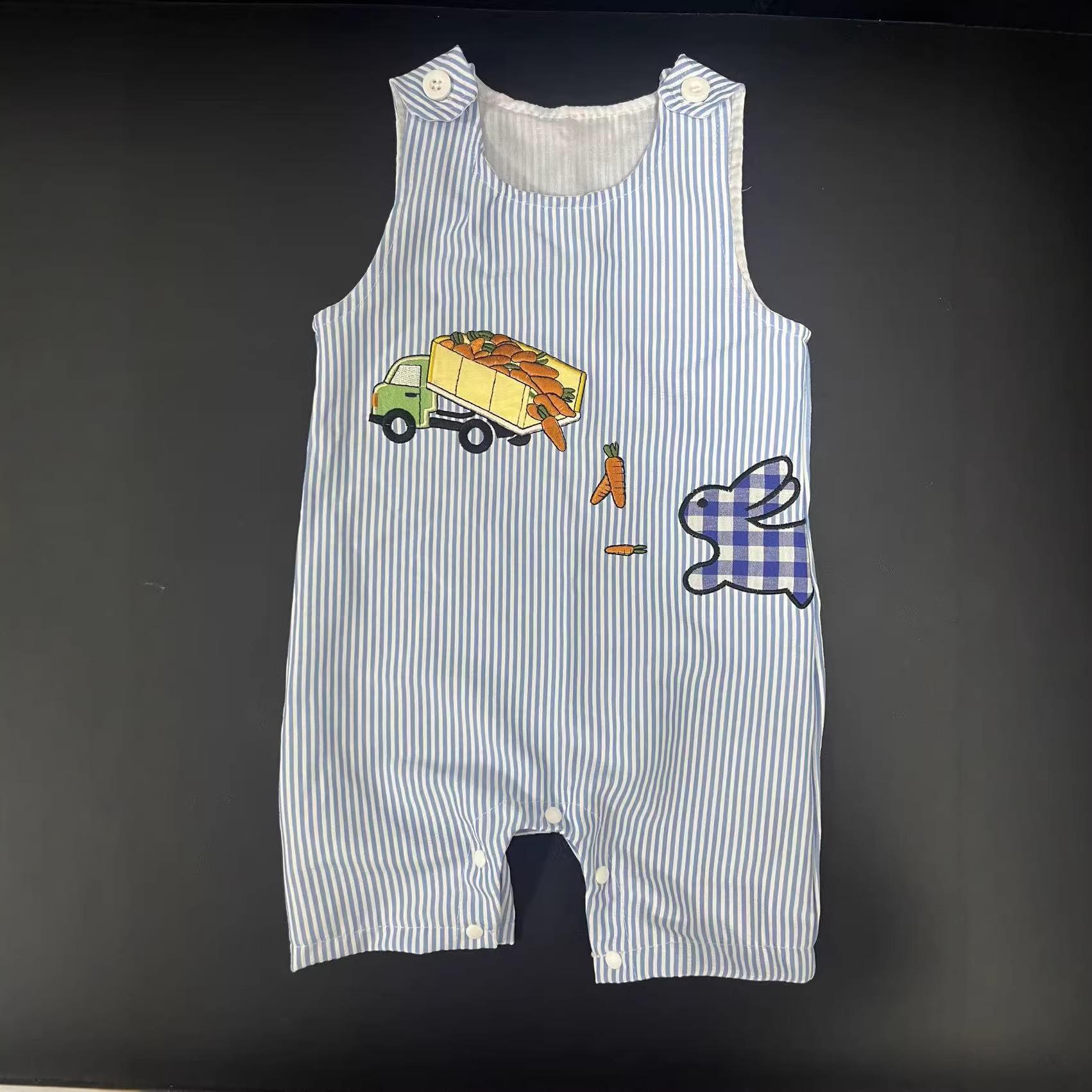 Striped Sleeveless Easter Bunny & Carrot Embroidered Baby Girl Overalls 0-3M світло-синій колір
Striped Sleeveless Easter Bunny & Carrot Embroidered Baby Girl Overalls 0-3M світло-синій колір
