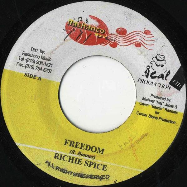 7inch Record RICHIE SPICE - Freedom NONE Rashanco Music 2004 Jamaica Reggae, Ska & Dub Used
7inch Record RICHIE SPICE - Freedom NONE Rashanco Music 2004 Jamaica Reggae, Ska & Dub Used