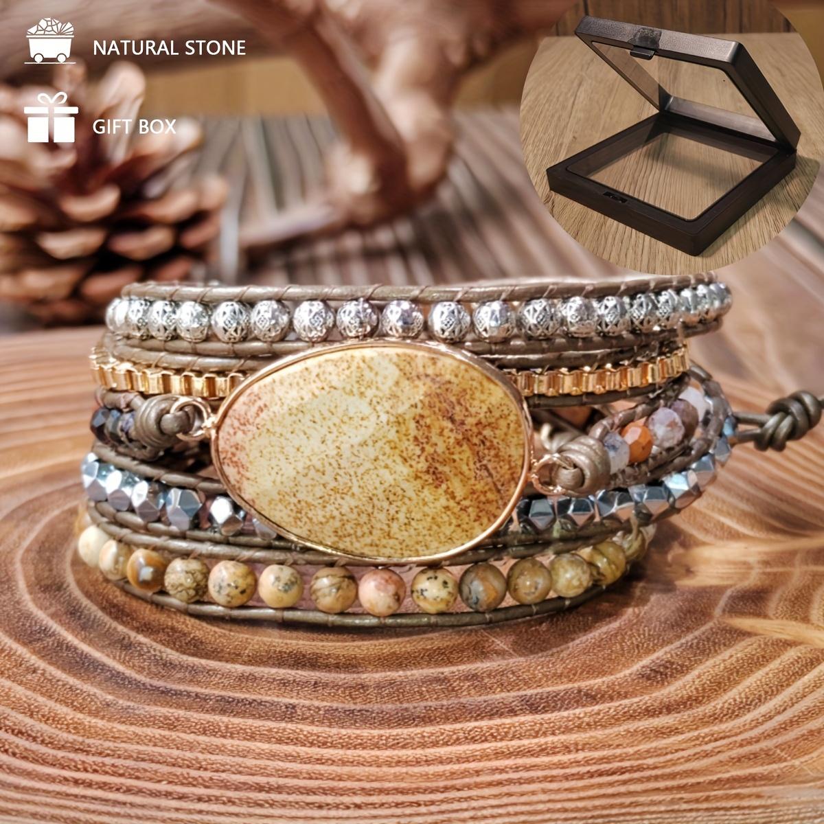Adjustable Bohemian style natural stone bracelet vintage 5-layer woven handmade design perfect for everyday and travel Patterned stone bracelet
Adjustable Bohemian style natural stone bracelet vintage 5-layer woven handmade design perfect for everyday and travel Patterned stone bracelet