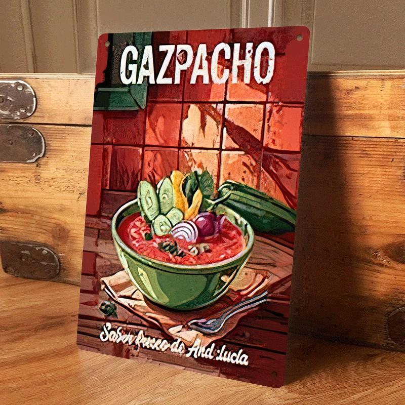 1 Spanish cuisine decorative painting, Andalusian gazpacho-themed tin plaque, kitchen wall art decoration, restaurant/bar retro (as the picture,20x30cm)
1 Spanish cuisine decorative painting, Andalusian gazpacho-themed tin plaque, kitchen wall art decoration, restaurant/bar retro (as the picture,20x30cm)