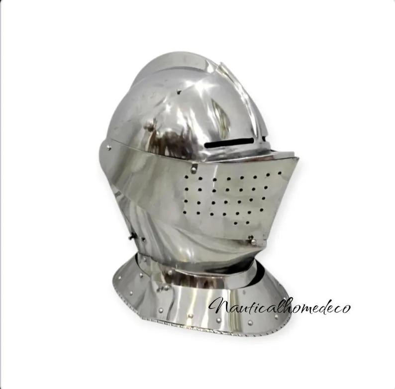 Medieval Knight Closed Helmet Wearable Italian Armor Replica for LARP Cosplay Fancy Fantasy Ren Faire Halloween Costume Gift for Him срібний
Medieval Knight Closed Helmet Wearable Italian Armor Replica for LARP Cosplay Fancy Fantasy Ren Faire Halloween Costume Gift for Him срібний