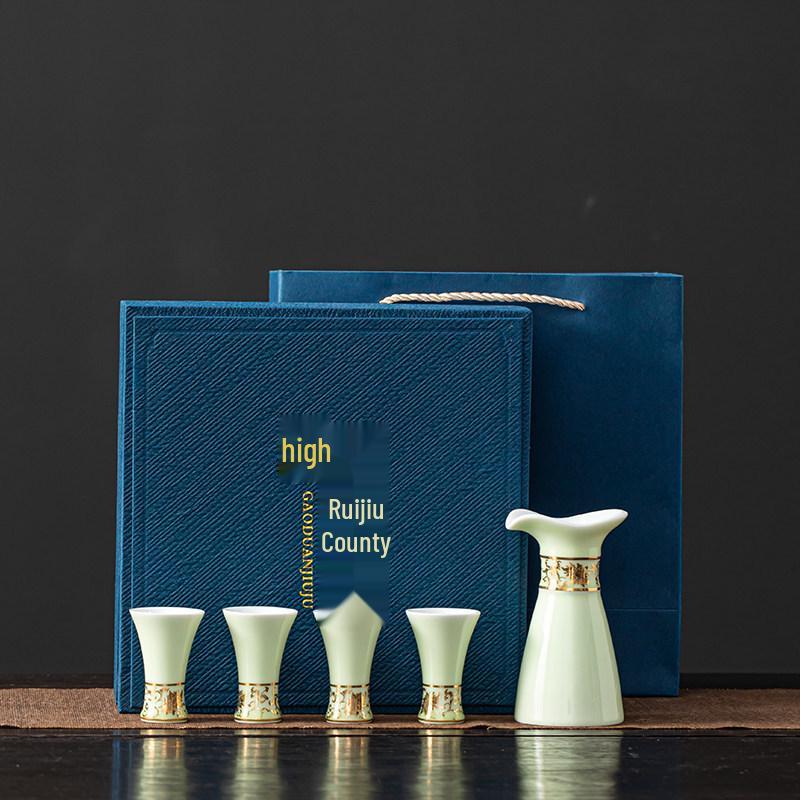 High-End Chinese Mutton Fat Jade Wine Decanter Set with Cups in Gift Box
High-End Chinese Mutton Fat Jade Wine Decanter Set with Cups in Gift Box