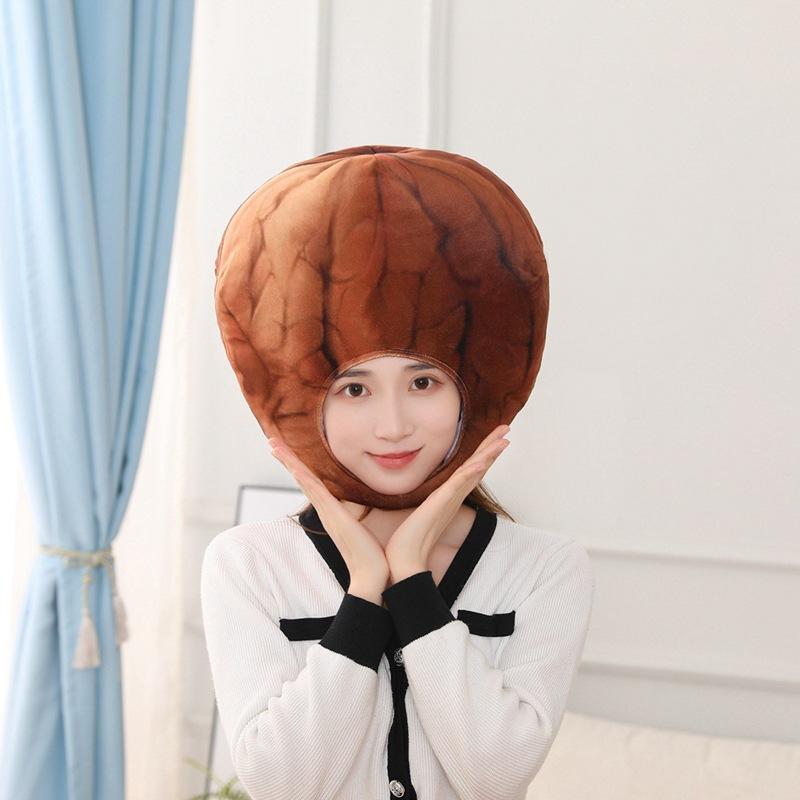 Walnut headgear, hat, plush headgear, photo props, photo props, cartoon headgear, photo props. 35*31CM0.2kg
Walnut headgear, hat, plush headgear, photo props, photo props, cartoon headgear, photo props. 35*31CM0.2kg