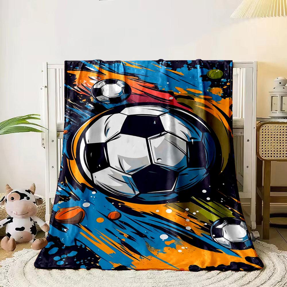 Soccer balls with colorful, dynamic paint strokes in blue, orange, and yellow. for all seasons blanket lunch break throw gift 80cm x 120cm
Soccer balls with colorful, dynamic paint strokes in blue, orange, and yellow. for all seasons blanket lunch break throw gift 80cm x 120cm