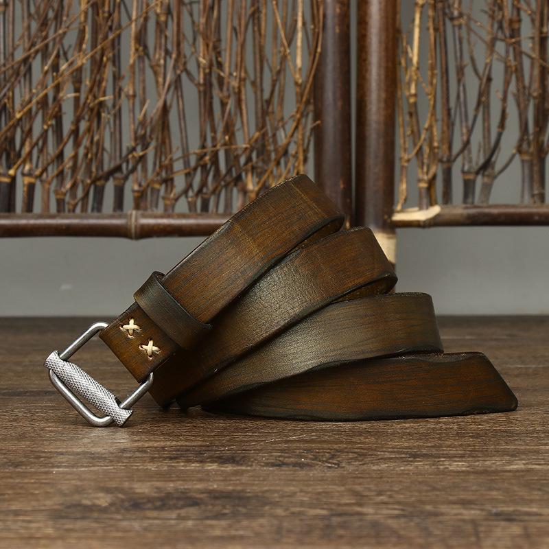 Ретро-ремень, легко сочетающийся с женским кожаным ремнем без отверстий и гладкой пряжкой из чистой коровьей кожи, женские брюки с приливом 115cm