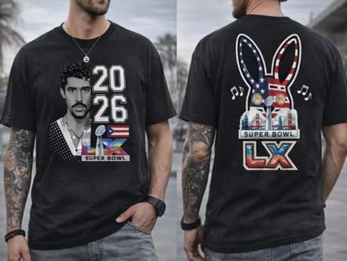 New Arrival Bad Bunny x Super Bowl LX 2026 TShirt Puerto Rico Music Shirt Unisex T-Shirt S
New Arrival Bad Bunny x Super Bowl LX 2026 TShirt Puerto Rico Music Shirt Unisex T-Shirt S